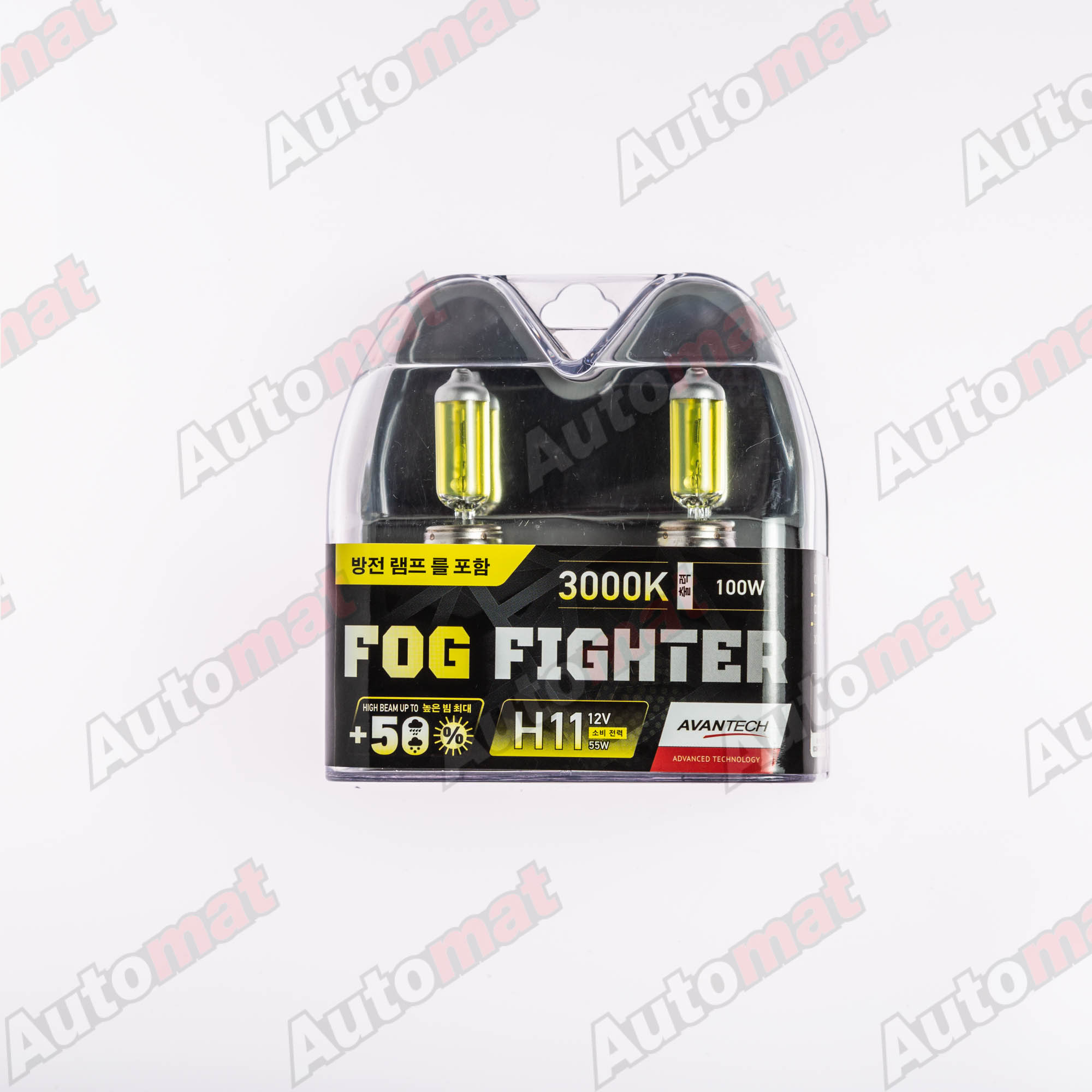 Высокотемпературная лампа AVANTECH H11 12V 55W (100W) 3000K, комплект 2 шт